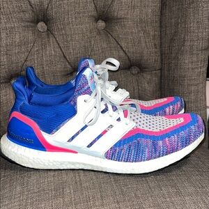Adidas Ultraboost men's Blue and Pink Sneakers size 9.5